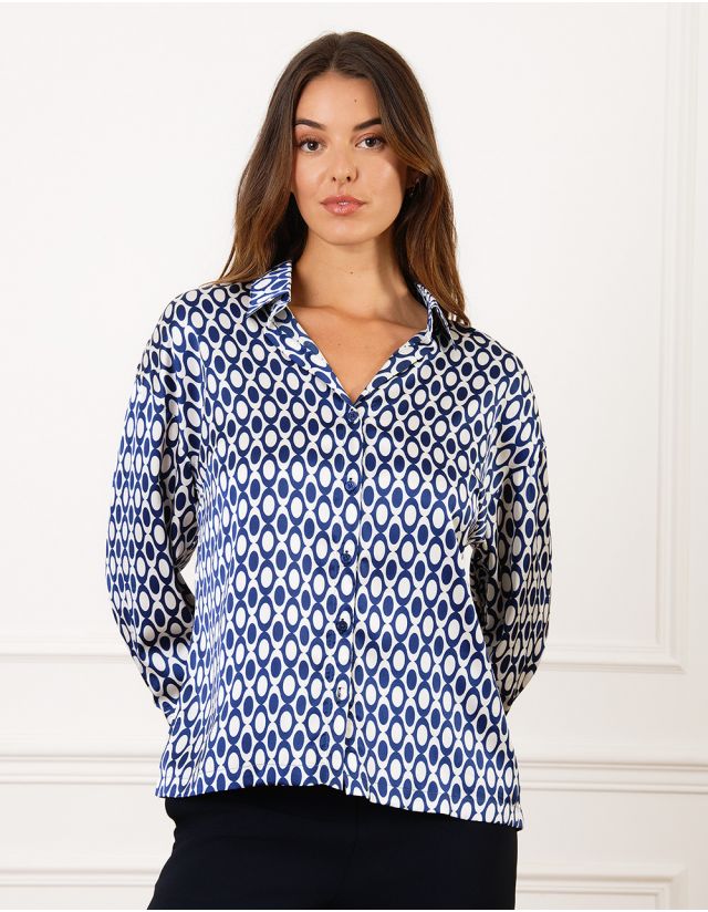 Chemisier satiné motif