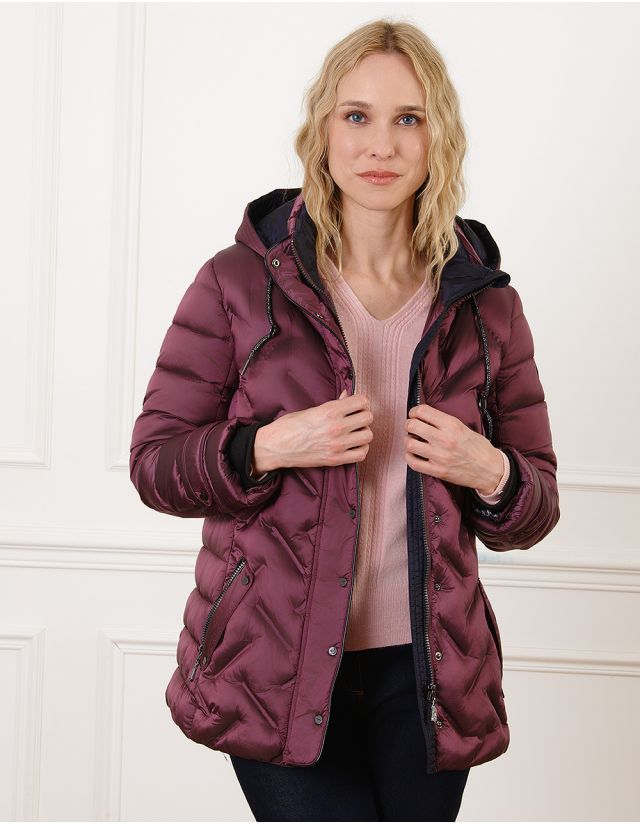 Parka satinée prune