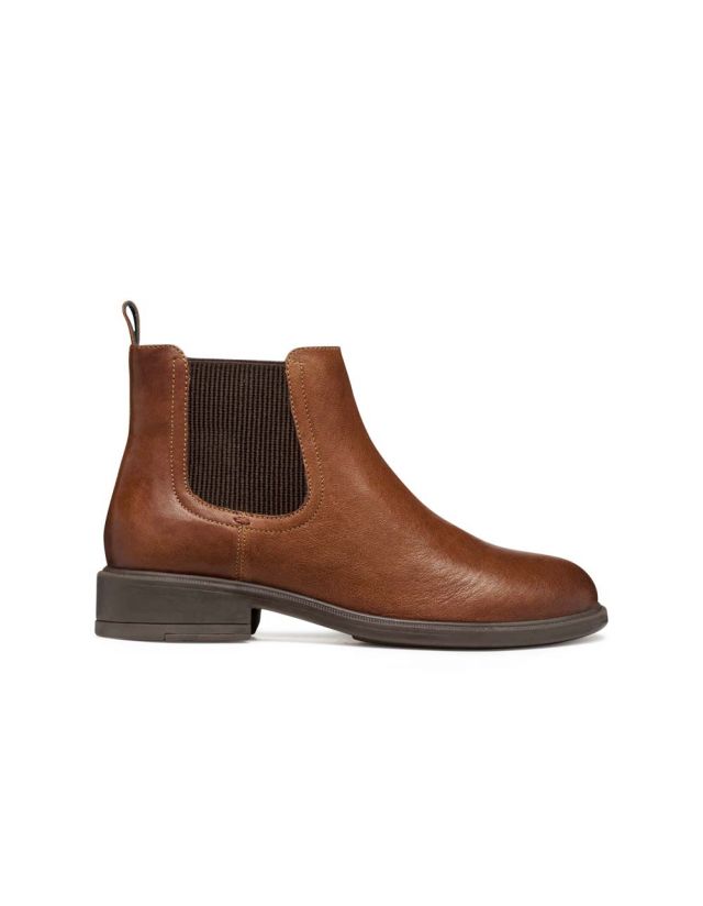 Bottines basses cuir brun