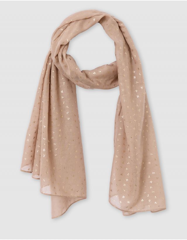 Foulard marron doré