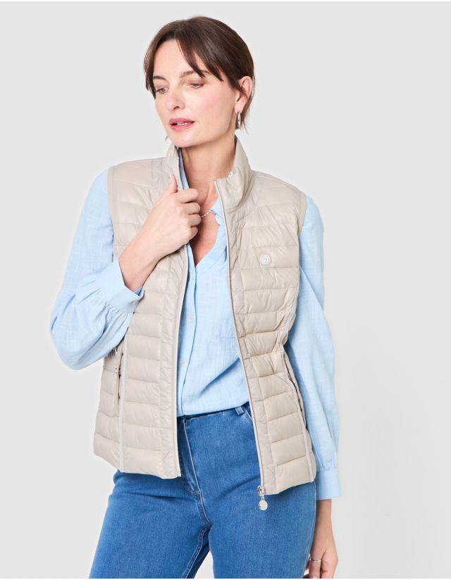 Veste sans manches beige