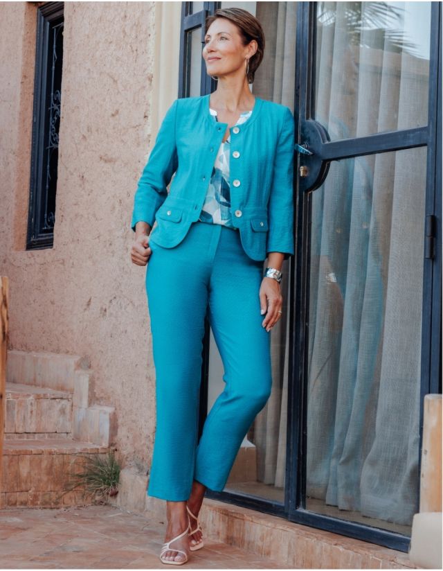 Pantalon tailleur vert
