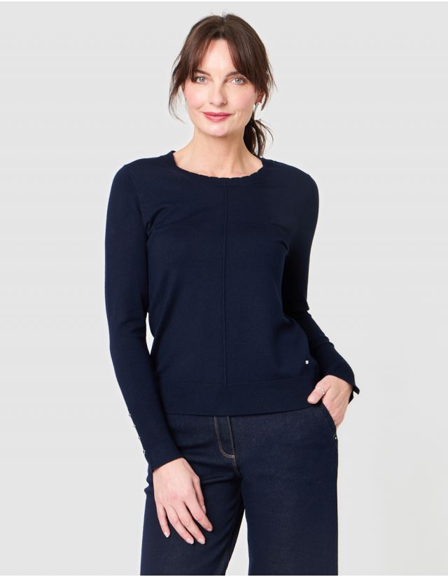 Pull maille fine marine