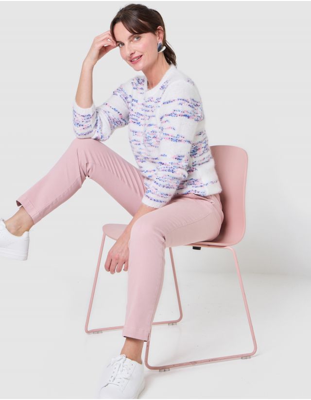 Pantalon 7/8è coton rose