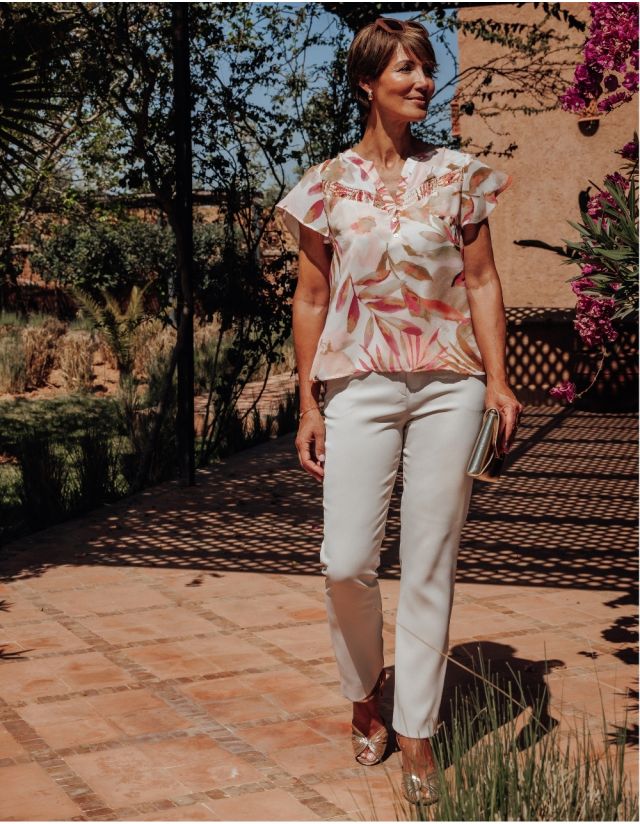 Pantalon tailleur beige