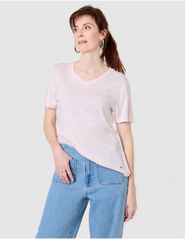 T-shirt coton modal rose