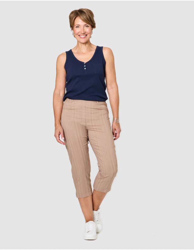Pantacourt droit beige
