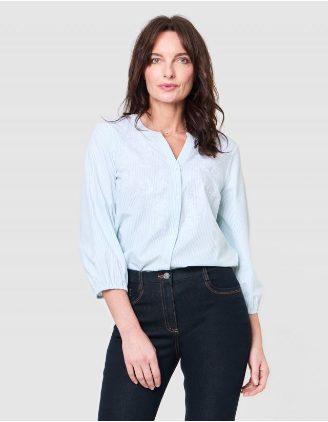 Chemisier brodé vert