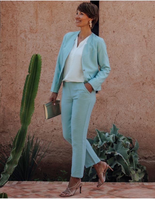 Pantalon tailleur vert