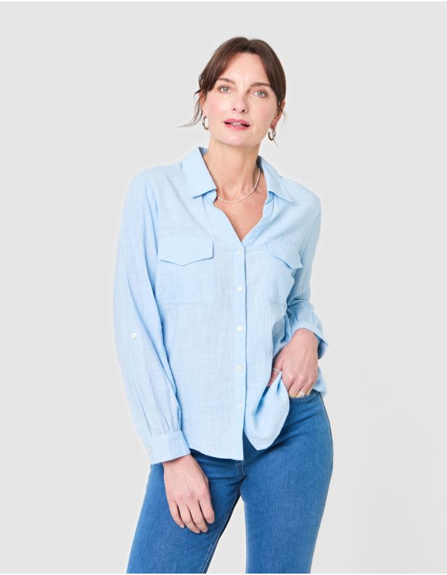 Chemisier coton bleu