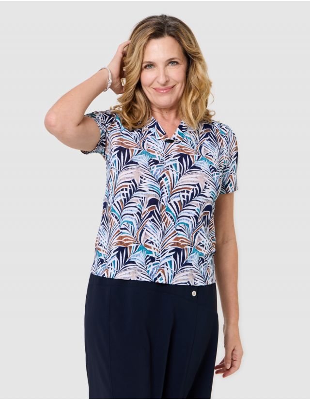 T-shirt motif bleu blanc