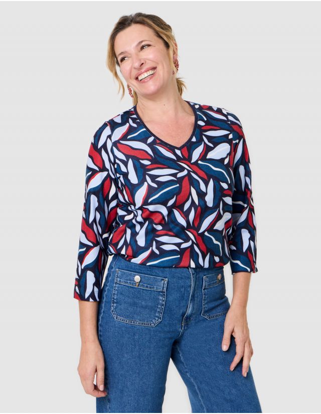 T-shirt chaud motif bleu