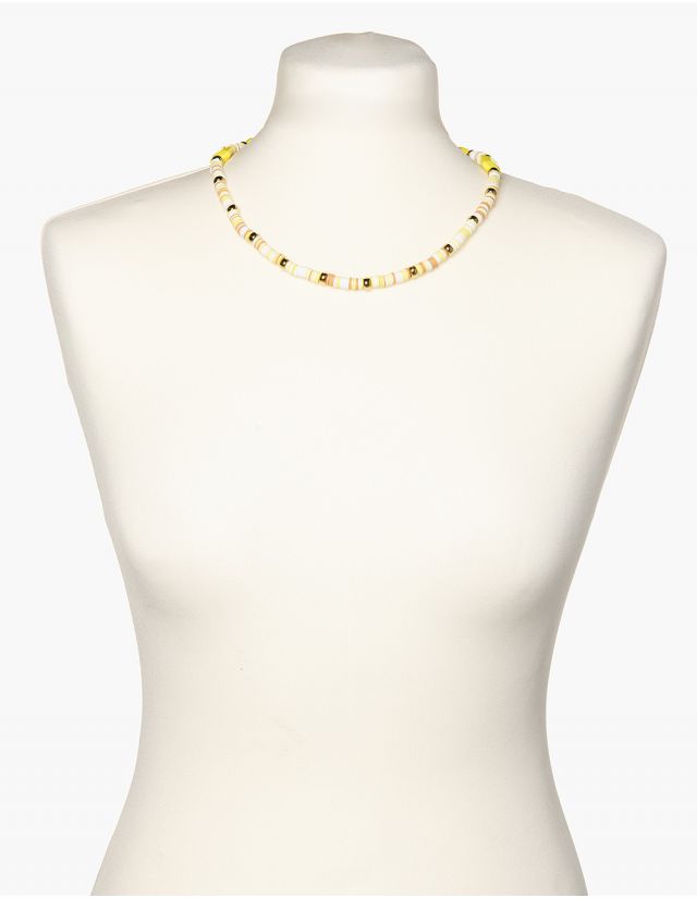 Collier jaune perles