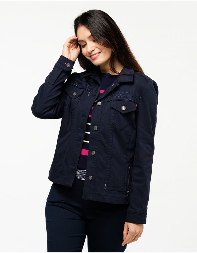 Veste courte marine coton