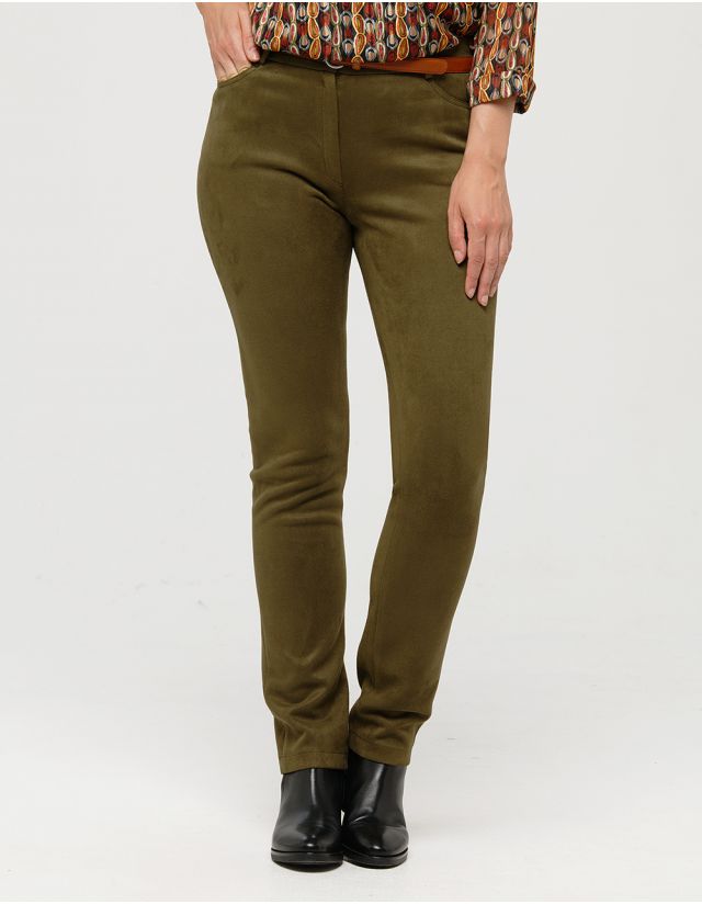 Pantalon suédine kaki