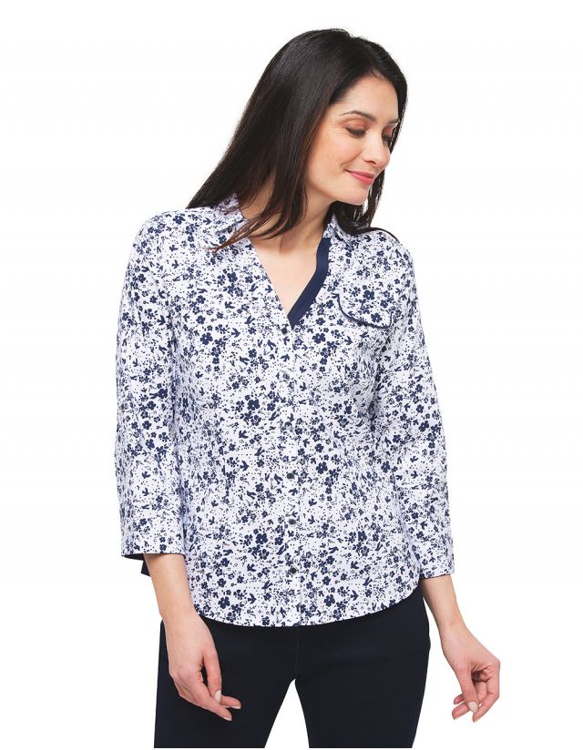 Chemisier imprimé bleu