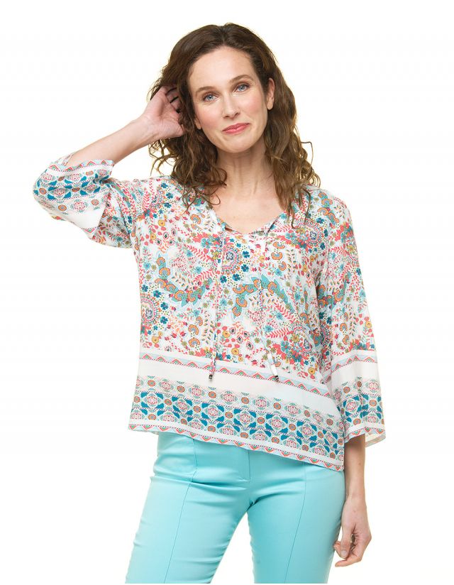 Blouse imprimée blanc