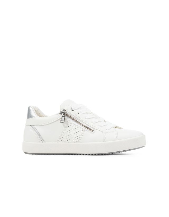 Baskets blanc zip latéral