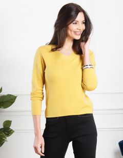 Pull ocre 100% cachemire