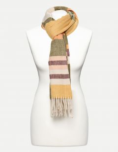 Echarpe franges vert kaki