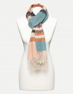 Echarpe rose pâle et bleu