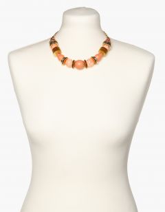 Collier orange perles