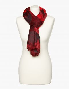 Echarpe rouge à motifs