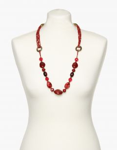 Collier sautoir rouge