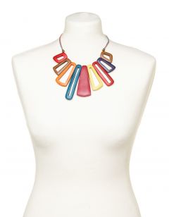 Collier bois multicolore