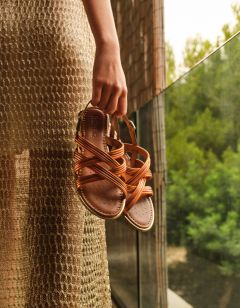 Sandales cuir bronze