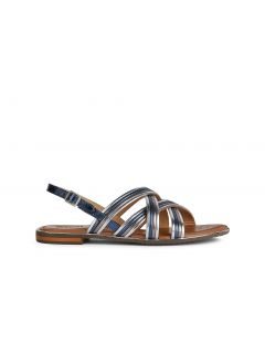 Sandales cuir argenté