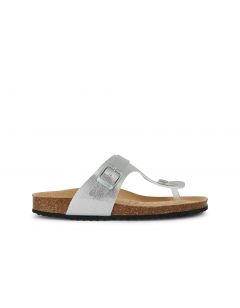 Sandales cuir argenté