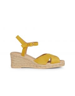 Sandales compensées jaune