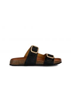 Sandales noir cuir