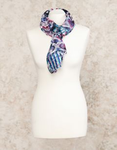 Foulard bleu imprimé
