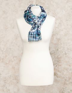 Foulard bleu imprimé