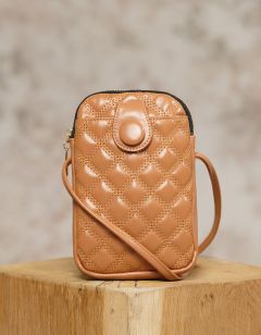 Pochette bandoulière brun