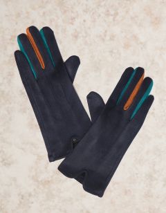 Gants fins chauds bleu