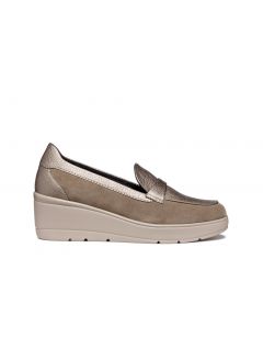 Mocassins cuir taupe
