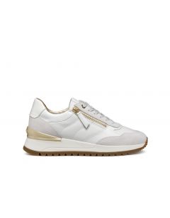 Baskets zip cuir blanc