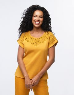 T-shirt coton ocre