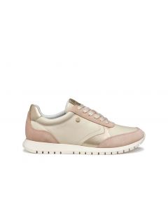 Baskets cuir rose beige