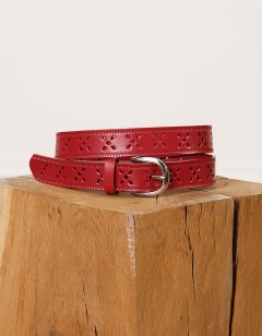Ceinture en cuir rouge