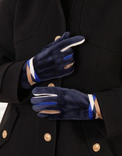 Gants doux bleu fantaisie