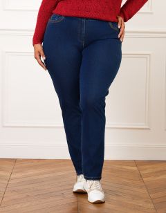 Jean droit bleu foncé