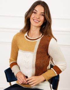 Pull fantaisie beige