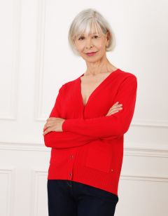 Cardigan rouge boutons