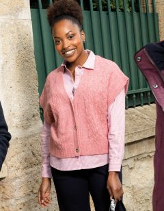 Gilet sans manches rose