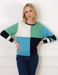 Pull patch vert et bleu
