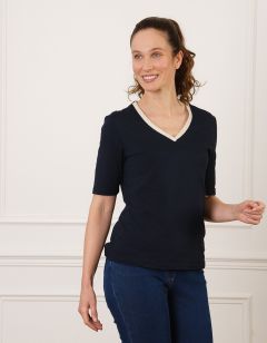 T-shirt coton bleu marine